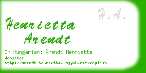 henrietta arendt business card